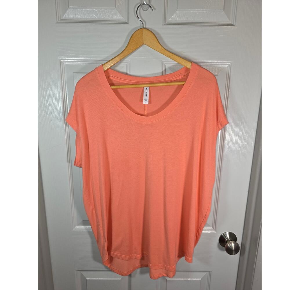 Athleta Short Sleeve Salmon Top SZ L